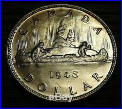 CANADA Canadian 1948 silver dollar King George VI NICE only 18,760 minted BU