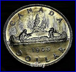 CANADA Canadian 1948 silver dollar King George VI NICE only 18,760 minted BU
