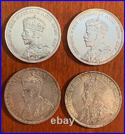 CANADA GEORGE V 1935, 1936 1 DOLLAR SILVER COINS, XF to UNCIRCULATED LOT OF (4) CANADA GEORGE V 1935, 1936 1 DOLLAR SILVER COINS, XF to UNCIRCULATED LOT OF (4)