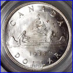 CANADA GEORGE Vi SILVER DOLLAR 1938 PCGS MS63