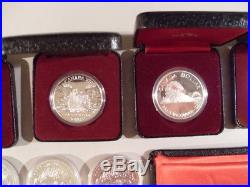 CANADIAN SILVER COIN LOT 5 x 1976 $10 OLYMPIC COINS, 9 x. 500 COINS, 1979 SET