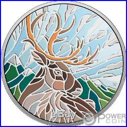 CARIBOU Canadian Mosaics 1 Oz Silver Coin 20$ Canada 2018