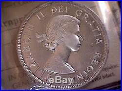 Choice Premium Quality 1955 Canadian Silver Dollar Pl-65 Arnprior Cameo By Iccs