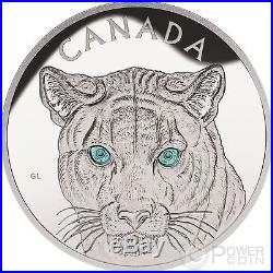 COUGAR EYES Turquoise Enamel 1 Kg Kilo Silver Coin 250$ Canada 2015