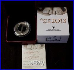 Canada $10 Fine silver Born in 2013 Baby Feet, Welcome to the World CAO 0004