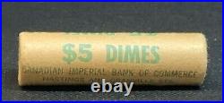 Canada 1867-1967 UNOPENED UNCIRCULATED UNC Bank Roll of 10 Cents Silver 50 Coins