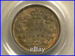 Canada 1899 5 Cents PCGS MS 63 Sharp Strike Beautiful Natural Luster #G8621
