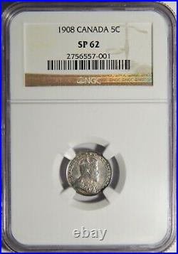 Canada 1908 5 Cents NGC SP-62 5c