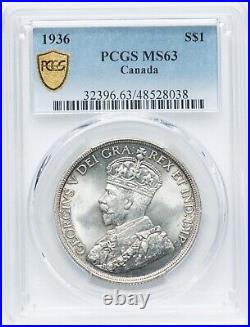 Canada 1936 Silver Dollar PCGS MS 63 -SUPERB STRIKE AND LUSTER