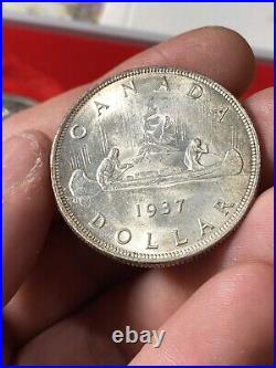 Canada, 1937 Silver Dollar, Choice Uncirculated And Lustrous