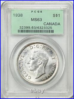 Canada 1938 $1 Silver Dollar MS63 PCGS 4323325 KM#37 OGH