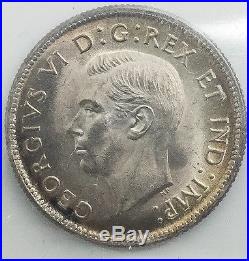Canada 1938 25 Cents MS 65 GEM UNC Silver Quarter Rim Toning