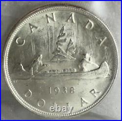 Canada 1938 George VI Silver Dollar ICCS MS-63 #210160