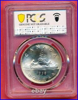 Canada 1938 Silver Dollar Pcgs Unc Detail Smooth Rare Look