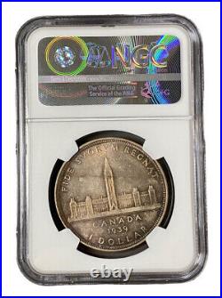 Canada 1939 Parliament $1 Silver Dollar Coin NGC Graded MS 63 Toned
