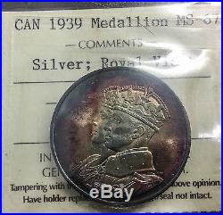 Canada 1939 Royal Visit Silver Medallion Absolute Monster Tone GEM ICCS MS67