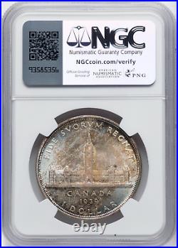 Canada 1939 Silver Dollar George VI Royal Visit NGC MS64 (Toned)