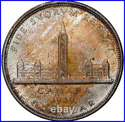 Canada 1939 Silver Dollar George VI Royal Visit NGC MS64 (Toned)