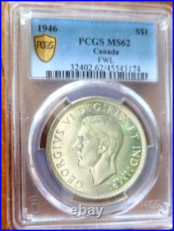 Canada 1946 $1 Silver Dollar PCGS MS 62 PQ+++