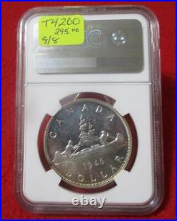Canada 1946 King George VI SILVER DOLLAR NGC MS 61 SHORT WATERLINES #MF-T4200