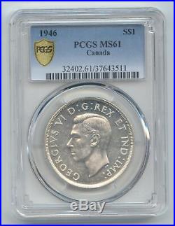 Canada, 1946 Silver Dollar, PCGS MS-61, Secure Holder