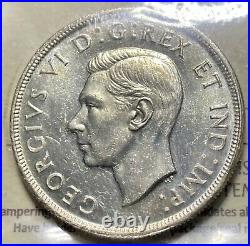 Canada 1946 Voyageur Silver Dollar Graded ICCS MS62. Cert# XMS484