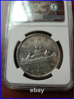 Canada 1948 Silver Dollar NGC MS 60