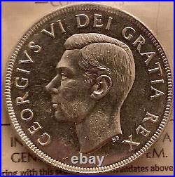 Canada 1950 Arnprior $1 Voyageur Silver Dollar, Graded ICCS MS63 cert# XBN368