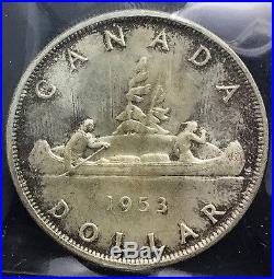 Canada 1953 SF Silver Dollar MS65 GEM ICCS Wonderful Original Coin