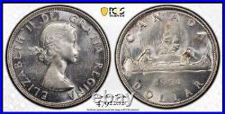Canada 1954 Short Water Lines $1 Dollar Silver Coin Uncirculated SWL PCGS MS63