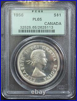 Canada 1956 Silver Dollar Pcgs Pl65 Prooflike 625113 Old Holder