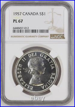 Canada, 1957 Silver Dollar NGC Graded Proof Like PL 67