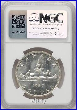 Canada 1957 Silver Dollar NGC MS64 Gorgeous