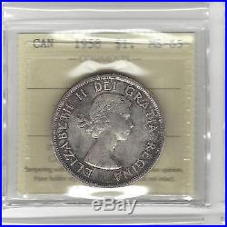 Canada 1958 1 Silver Dollar ICCS Certified MS-65