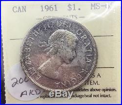 Canada 1961 Silver Dollar GEM ICCS MS 65 Very PQ Wonderful Tone