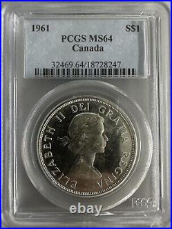 Canada 1961 Silver Dollar PCGS MS64 LUSTROUS & CHOICE SURFACES Canada 1961 Silver Dollar PCGS MS64 LUSTROUS & CHOICE SURFACES