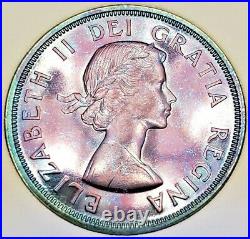 Canada 1964 Elizabeth II, 80% Silver Canadian Dollar No Dot Uncirculated