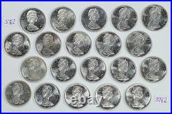 Canada 1966 $20 Face Uncirculated Silver Dollar Roll Tube of 20 Coins #3762