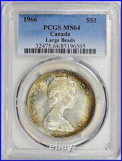 Canada 1966 S$1 Silver Dollar Large Beads PCGS MS 64 $218.88 OBO