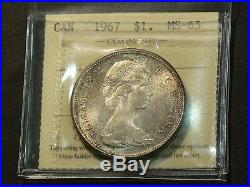 Canada 1967 Silver Dollar, ICCS MS 65 #4647