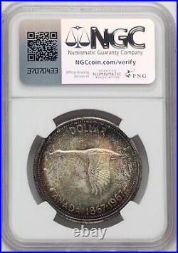 Canada 1967 Silver Dollar NGC MS65 INCREDIBLE TONING