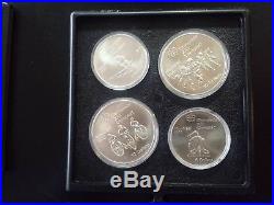 Canada 1976 Montreal Olympics Sterling Silver 28-Coin Set with Wooden Box & COAs