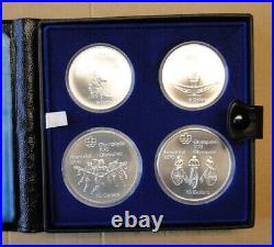 Canada 1976 Olympic Mint Set. 925 Silver Four Coins In Case