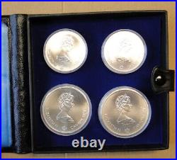 Canada 1976 Olympic Mint Set. 925 Silver Four Coins In Case