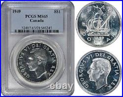 Canada $1 1949 Silver (pcgs Ms65) Prooflike Gem