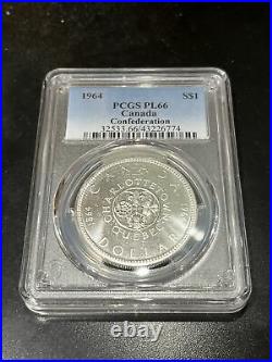 Canada $1 1964 Silver PCGS PL66 Confederation