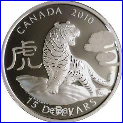 Canada 1 oz $15 Round Fine Silver Coin Lunar Zodiac Year of the Tiger (2010)