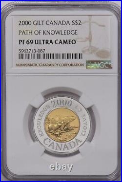 Canada 2000 2 dollar Silver NGC Proof 69 UC Path Of Knowledge Polar Bears NG1673