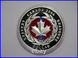 Canada 2006 Medal Of Bravery Enamel Effect Silver Dollar $1 World Coin