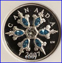 Canada 2007 20 Dollar Ngc Pf70 Swarovski Snowflake Silver Coin